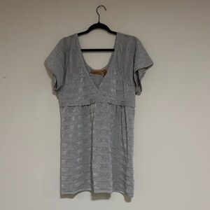 Gold Flava Elegant Gray V-Neck Blouse